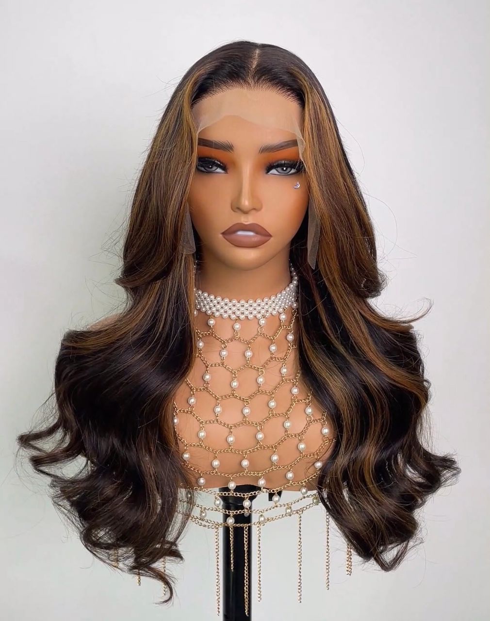 26 Inch 13x4 Full Frontal Lace Body Wave Colored Wig 3 220% Density Human Hair