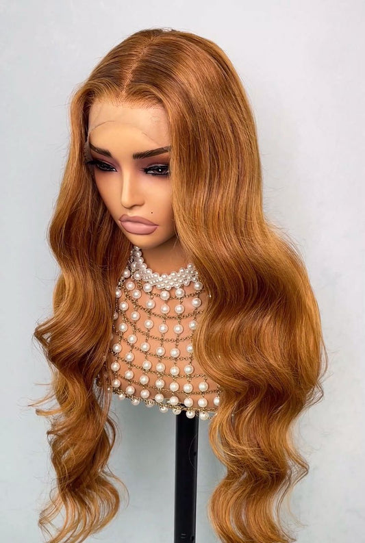 26 Inch 13x4 Full Frontal Glueless Body Wave #27 Wig – 220% Density Human Hair